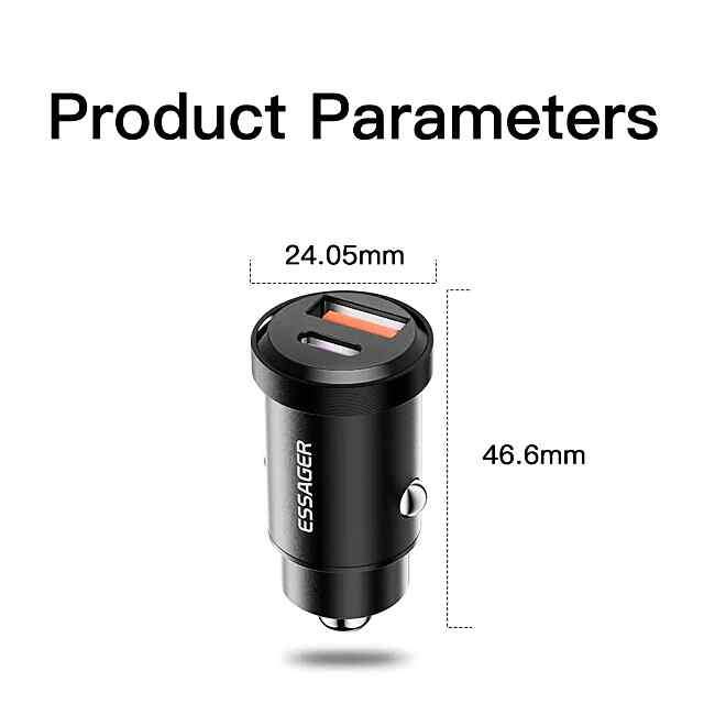 Essager 30W Type-C USB Автомобільний ЗП QC4.0 Quick Charge PD - 2 фото товару