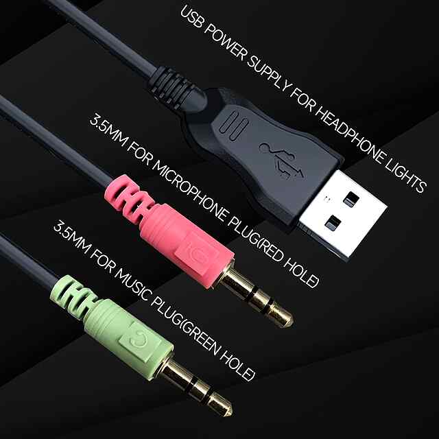 H21 Headset: Ігрова гарнітура з мікрофоном, RGB підсвічування, бас, 3.5 мм, для ПК/ПК - 2 фото товару