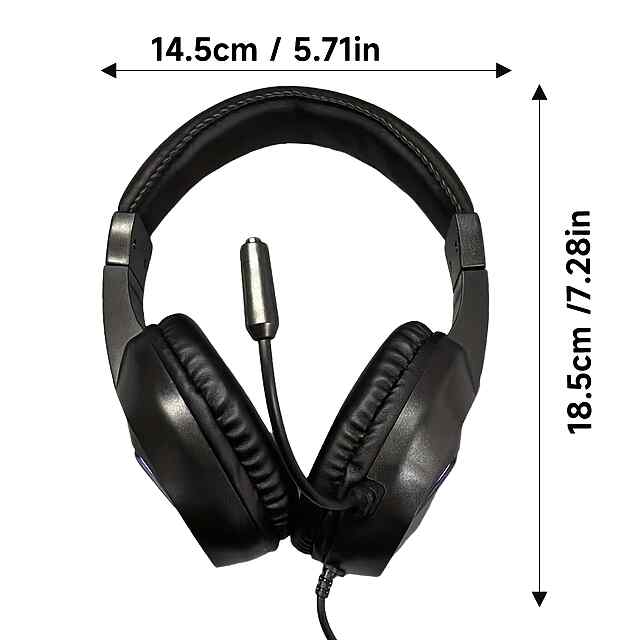 H21 Headset: Super Bass Гарнітура з мікрофоном, RGB підсвічуванням та 3.5 мм роз'ємом для ПК/смартфона. Знижка на пошкоджену коробку. - 1 фото товару