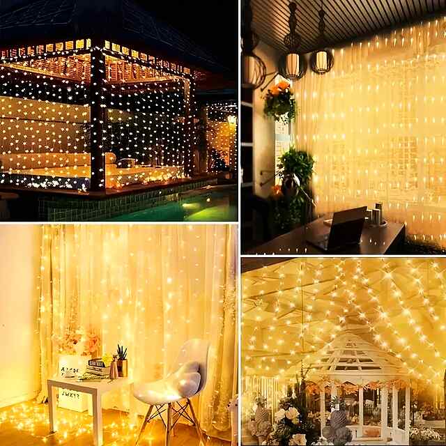 Гірлянда штора, світлодіодна (3х3м), USB, 8 режимів, пультом регулювання яскравості. - 1 фото товару