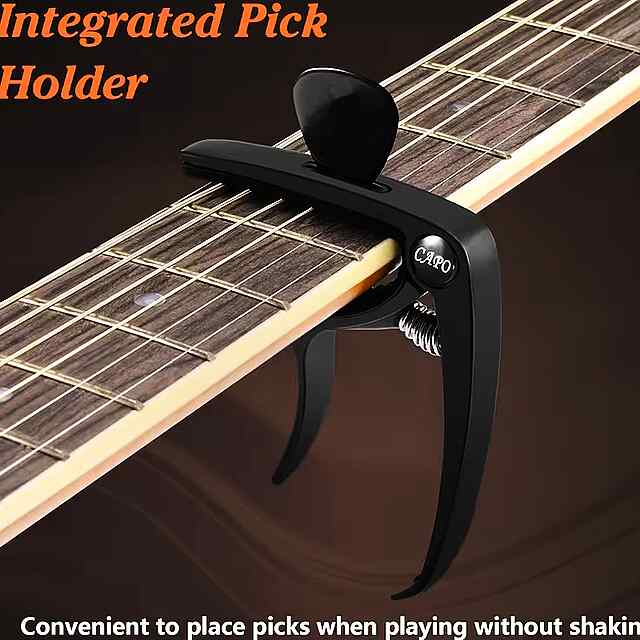 Гітарний аксесуар (8 предметів) - каподастр тюнер медіатори для початківців! - 1 фото товару