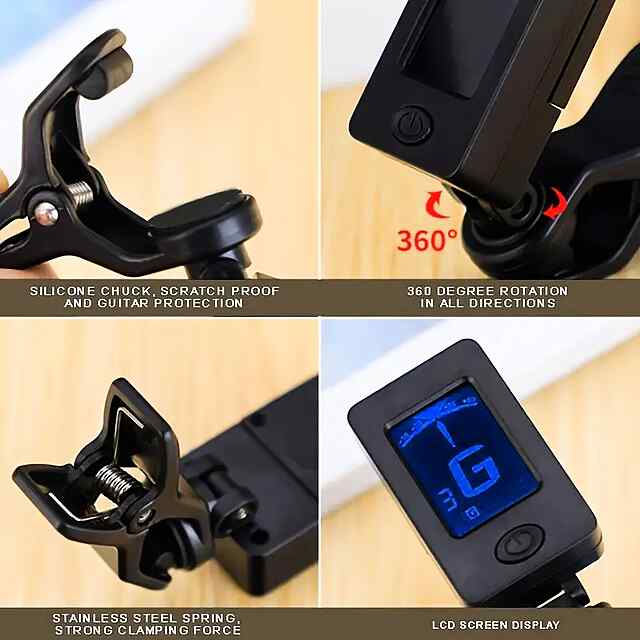 Гітарний Кліпсовий Тюнер - точне налаштування для всіх інструментів, Україна. - 1 фото товару