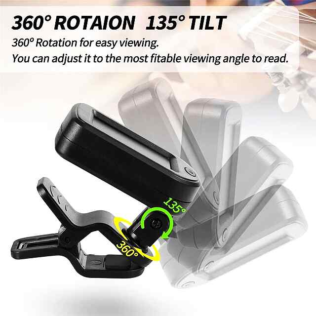 Гітарний тюнер-кліпса універсальний для всіх струнних інструментів, висока точність. - 1 фото товару