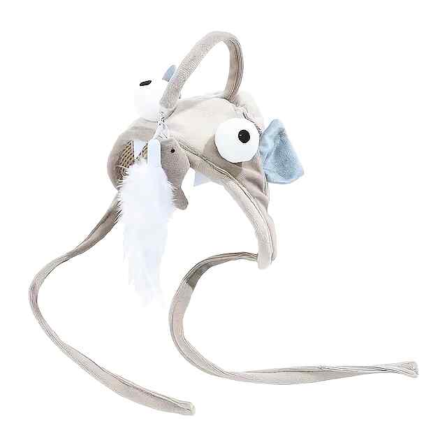 Головний убір-дразнилка для кота з іграшкою-рибкою, розвага та активність щодня! - 3 фото товару