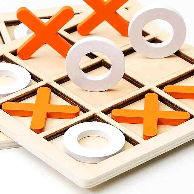 Гра Монтессорі Хрестики Нулики Дерево, 10×10 см - Розвиток Логіки для Дітей 3  - 2 фото товару