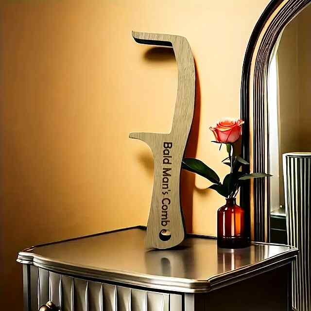 Гребінець дерев'яний для лисих - гумористичний презент з натурального дерева. Купити Україна. - 1 фото товару