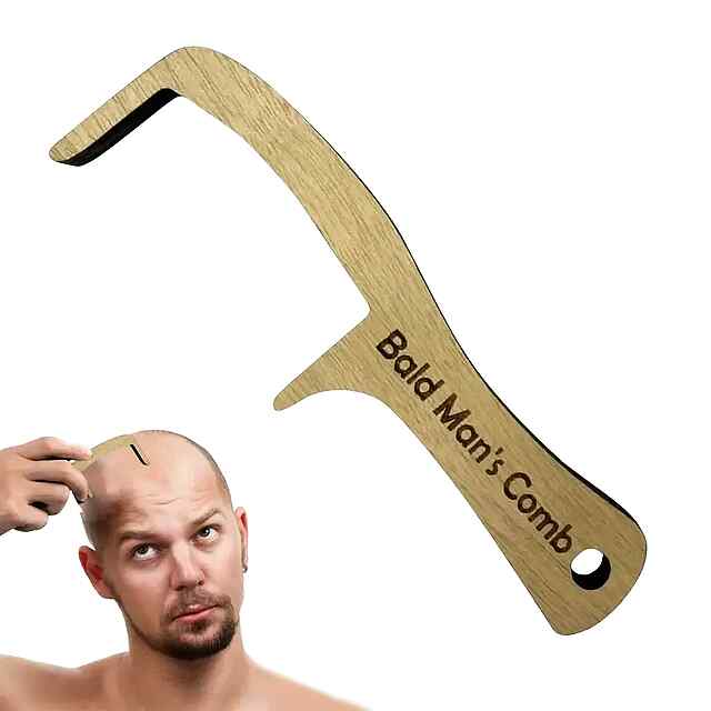 Гребінець дерев'яний для лисих - гумористичний презент з натурального дерева. Купити Україна. - 3 фото товару