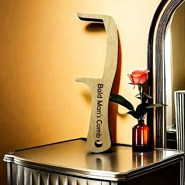 Гребінець дерев'яний для лисих - кумедний подарунок із дерева, розмовний стартер. ???????????? - 2 фото товару