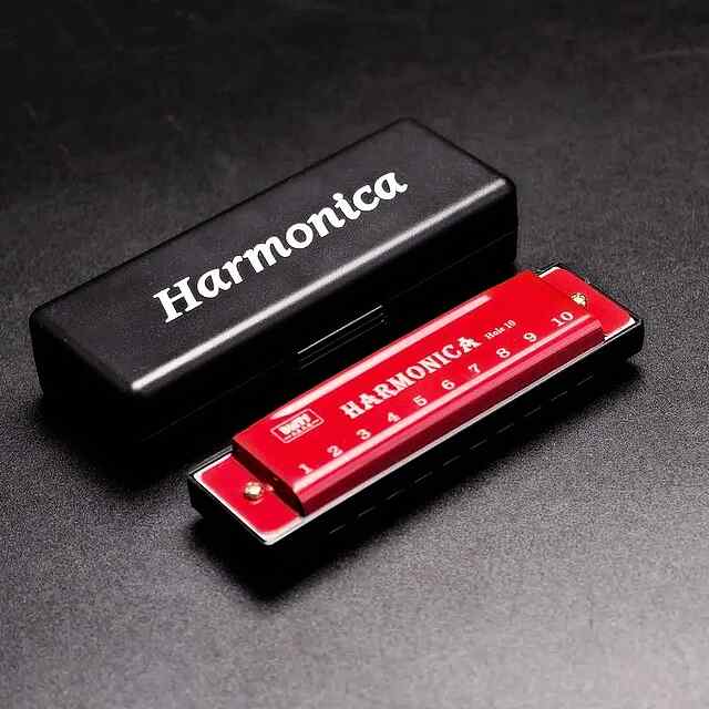 Губна Гармошка Hohner 10 отв. C червона з кейсом, для початківців.