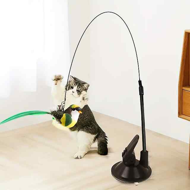 Іграшка для кішок: Палиця з пір'ям та міцною присоскою (Україна) - 0 фото товару