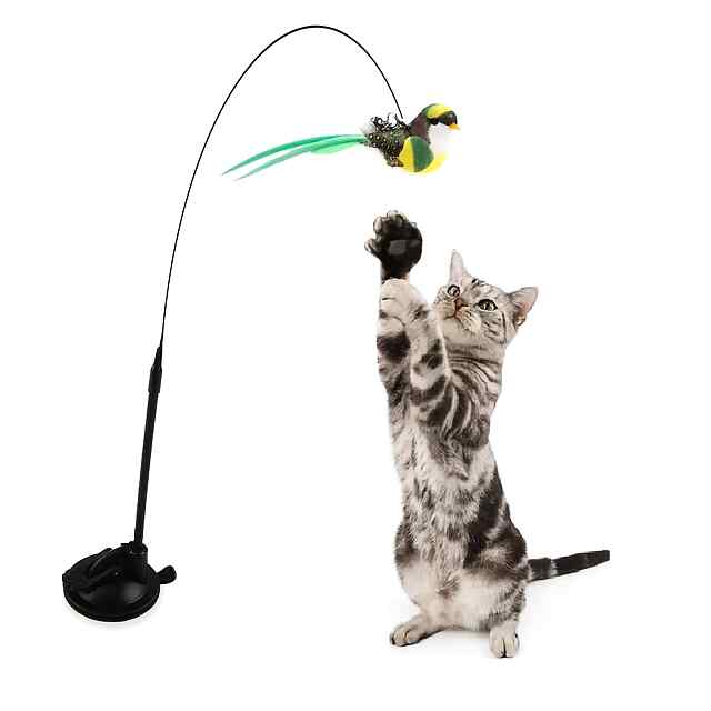 Іграшка для кішок: Палиця з пір'ям та міцною присоскою (Україна) - 3 фото товару