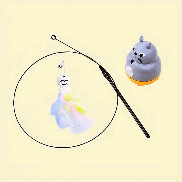 Іграшка для кішок стійкий дріт   пір'я 60 см купить Україна - 1 фото товару