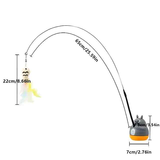 Іграшка для кішок стійкий дріт   пір'я 60 см купить Україна - 2 фото товару