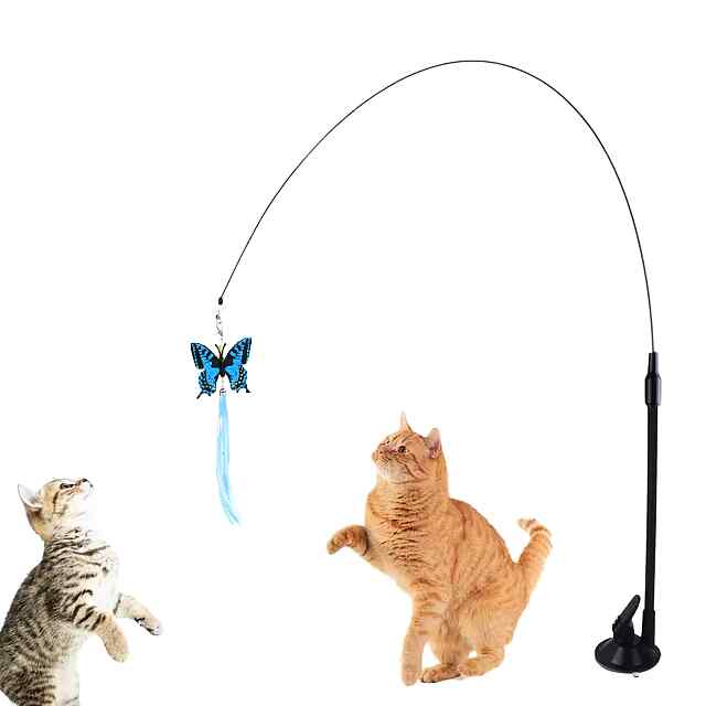 Іграшка для котів Мисливець на жердині з вакуумною присоскою та ПВХ-ручкою - 0 фото товару