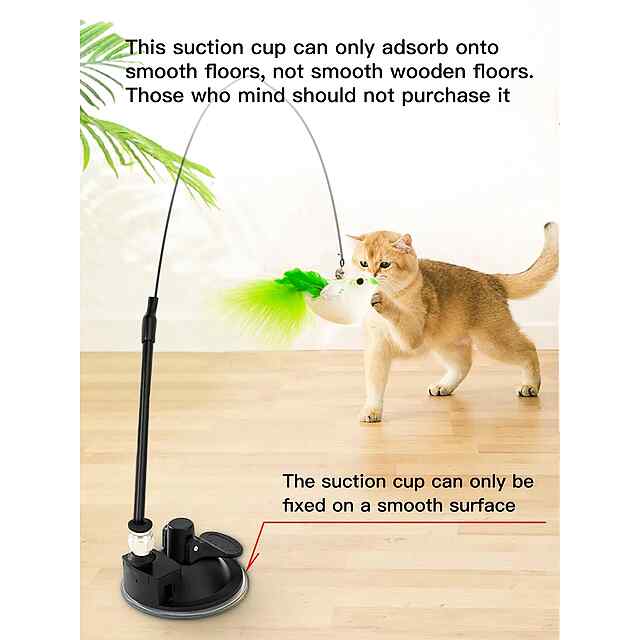 Іграшка для котів Мисливець: Пір'я на сталевому дроті з міцною присоскою, безпечна та розважальна. Купити в Україні. - 3 фото товару