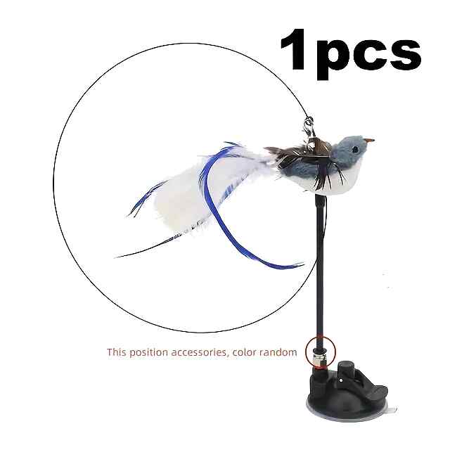 Іграшка для котів Полювальник: пір'я на міцному дроті   вакуумна присоска - 3 фото товару