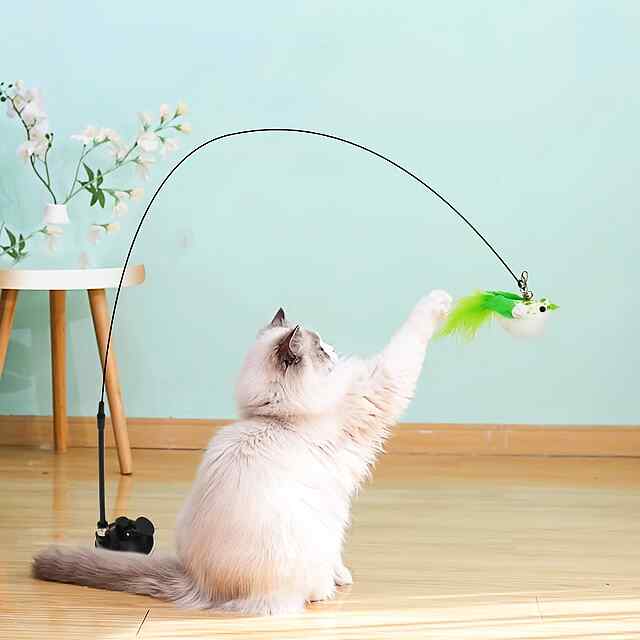 Іграшка для котів «Полювання» - пір'я, сталь, ПВХ. Розвиває інстинкти! Купити в Україні.