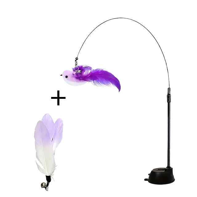 Іграшка для котів: пташка   дражнилка на жердині з ПВХ та присоскою - 3 фото товару