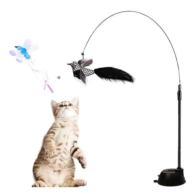 Іграшка для котів Пташка та Бабка на присосці   жердина - 0 фото товару