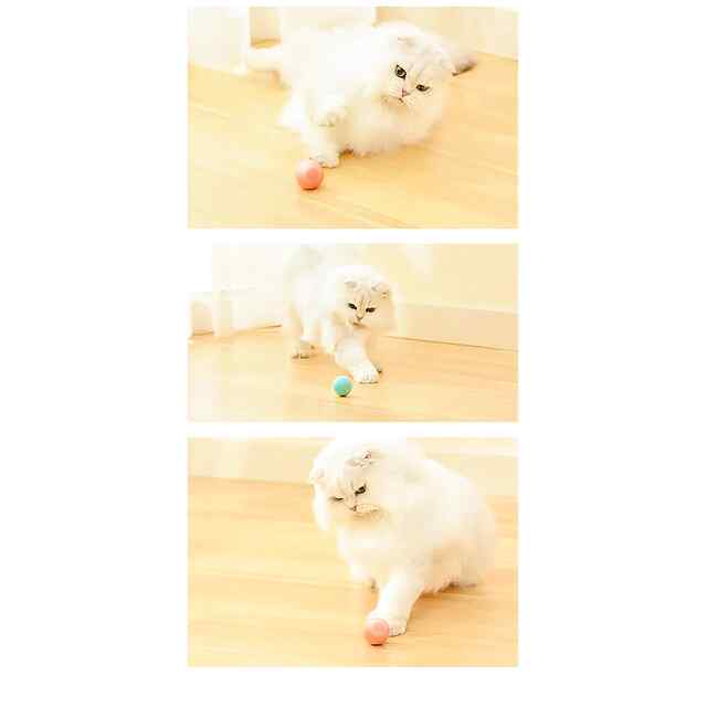 Іграшка для котів Stress Cat, самокат., USB, силікон, блакитний/рожевий 43мм. - 1 фото товару