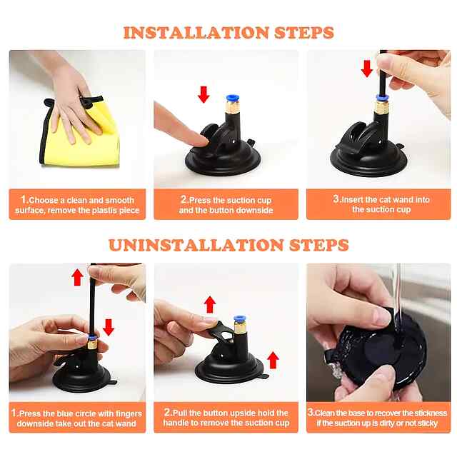 Іграшка для котів - удосконалена вакуумна присоска   сталевий дріт - 3 фото товару