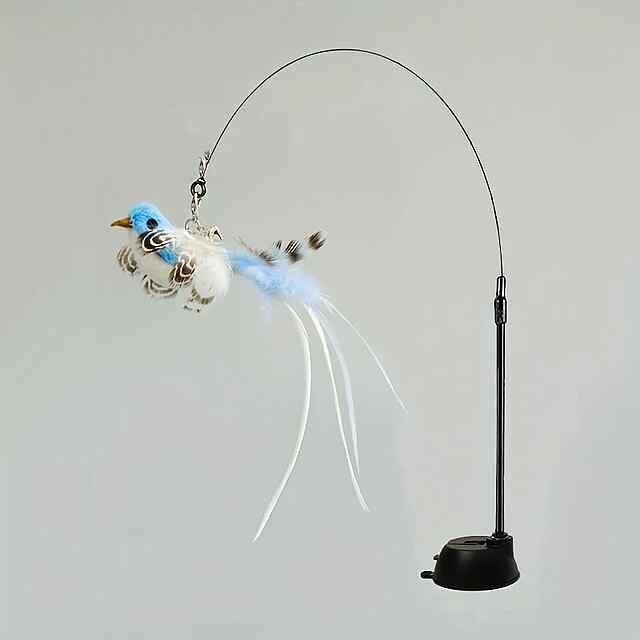 Іграшка для котів: Вудка із пір'ям на міцній ручці та присоскою. Розвиває інстинкти! - 0 фото товару