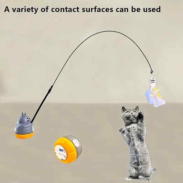 Іграшка для котів: жердина із сталі, пір'я, безпечна, розвиває інстинкти. - 1 фото товару