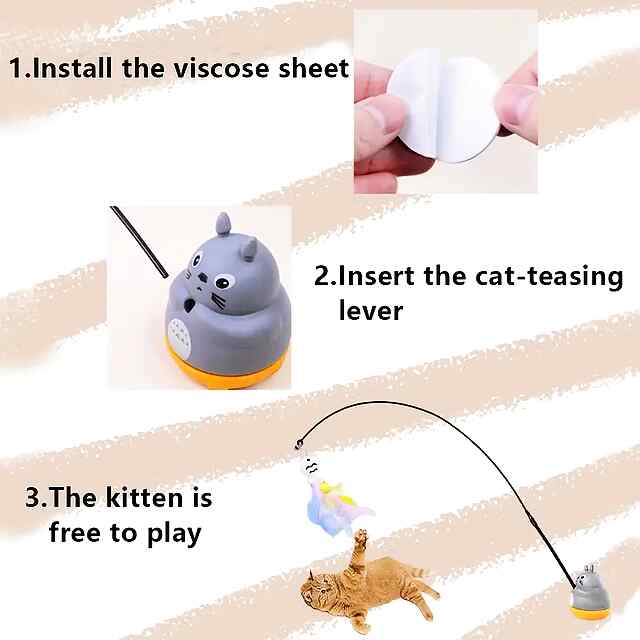 Іграшка для котів: жердина, пір'я, міцний скотч, сталь 3M - 1 фото товару