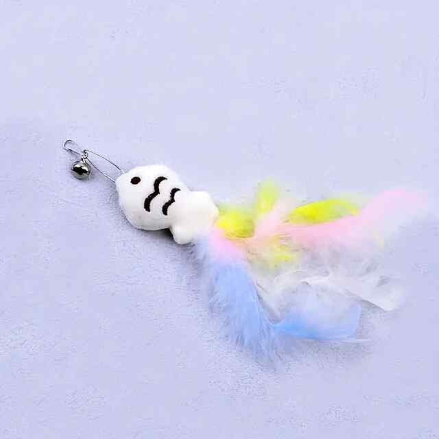 Іграшка для котів: жердина, пір'я, міцний скотч, сталь 3M - 2 фото товару