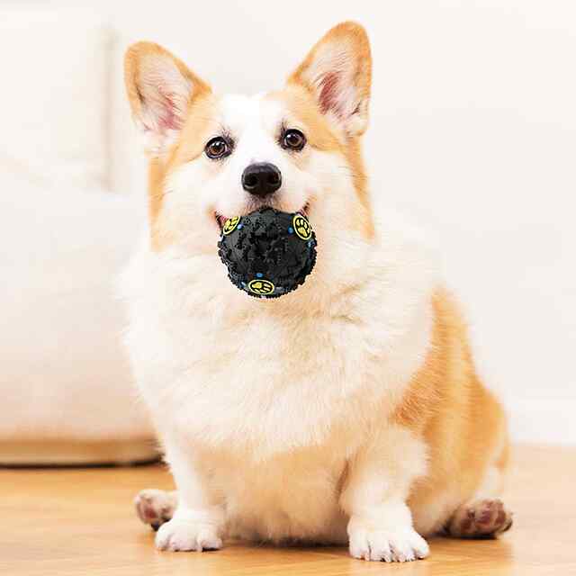 Іграшка-годівниця для собаки та кота куля диспенсер з отвором ласощі активне харчування розвага вініл 9х9 см - 3 фото товару