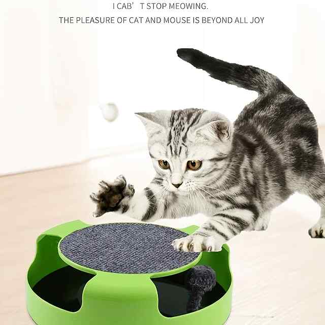 Іграшка-головоломка 2в1 для котів: мишка когтеточка, без батарейок