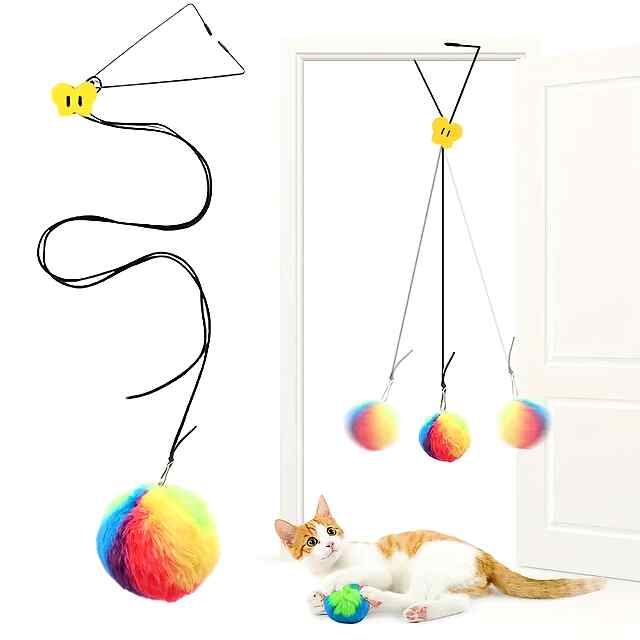 Іграшка М'ячик на мотузці для кішок: інтерактивні розваги та спорт - 0 фото товару