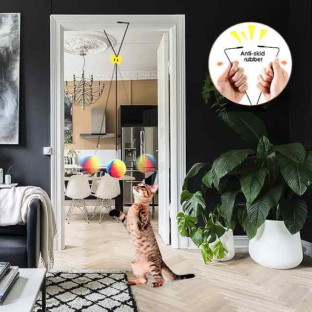 Іграшка М'ячик на мотузці для кішок: інтерактивні розваги та спорт - 2 фото товару