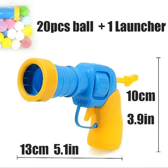 Іграшка-пістолет з плюшевими кульками для кішок та собак, активні ігри - 3 фото товару