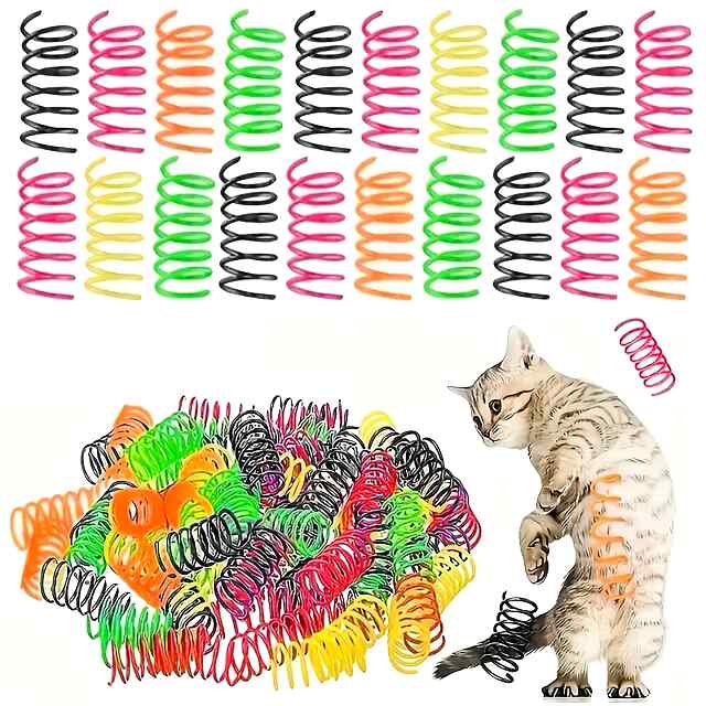 Іграшка-пружинка для котів та собак, пластик, 45 мм, випадковий колір. - 0 фото товару