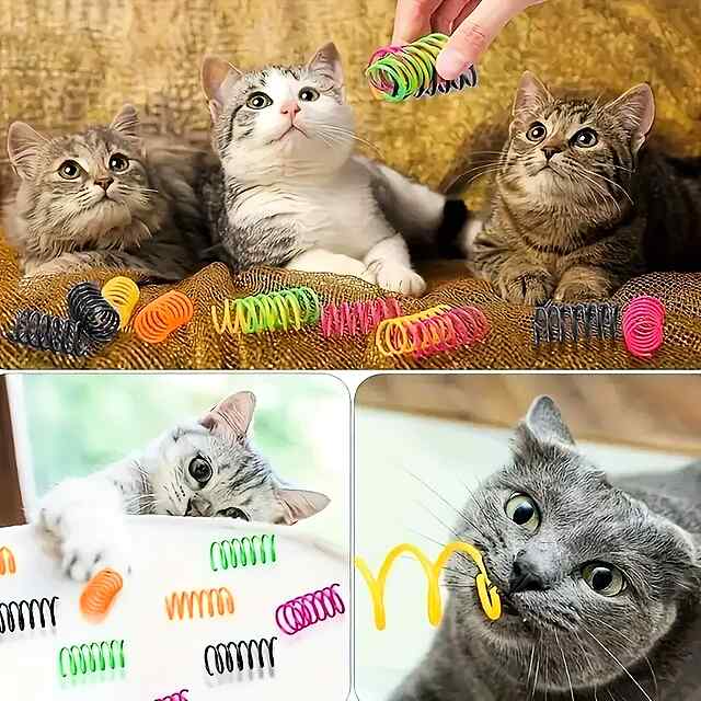 Іграшка-пружинка для котів та собак, пластик, 45 мм, випадковий колір. - 1 фото товару