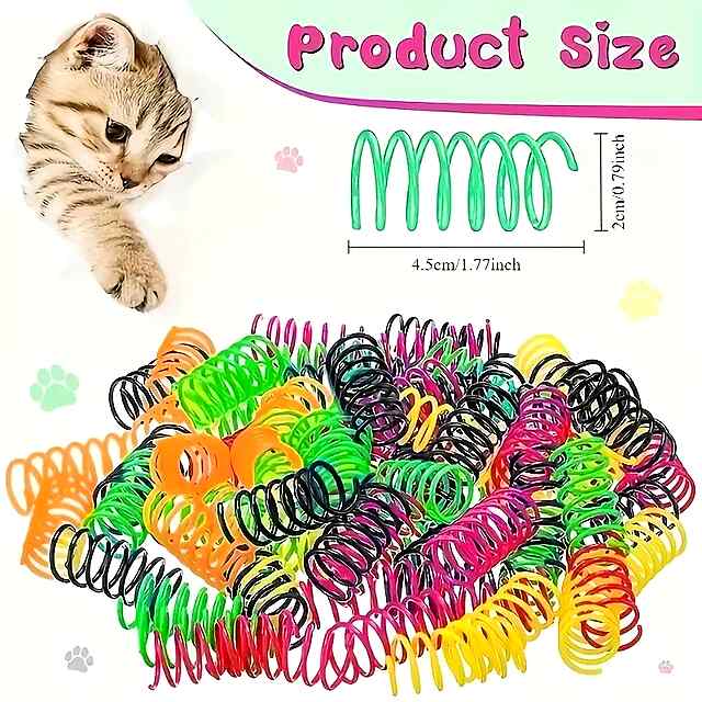 Іграшка-пружинка для котів та собак, пластик, 45 мм, випадковий колір. - 2 фото товару