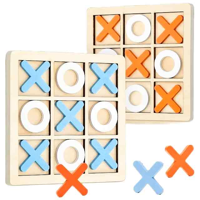 Ігрова гра Монтессорі Хрестики-Нулики дерев'яна 10x10см, розвиває логіку - 3 фото товару