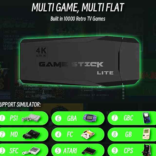 Ігрова приставка Stick M8 Retro - 20000  ігор Dendy, Sega, Playstation, HD HDMI 4K. Купити Україна. - 1 фото товару