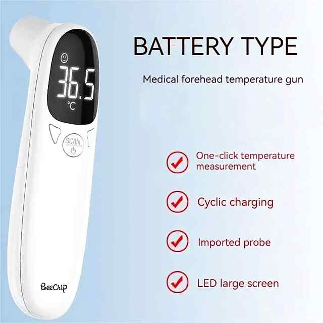 Інфрачервоний термометр-пістолет для чола безконтактно  безпечно. Зручний LED дисплей. Для всієї родини. - 2 фото товару