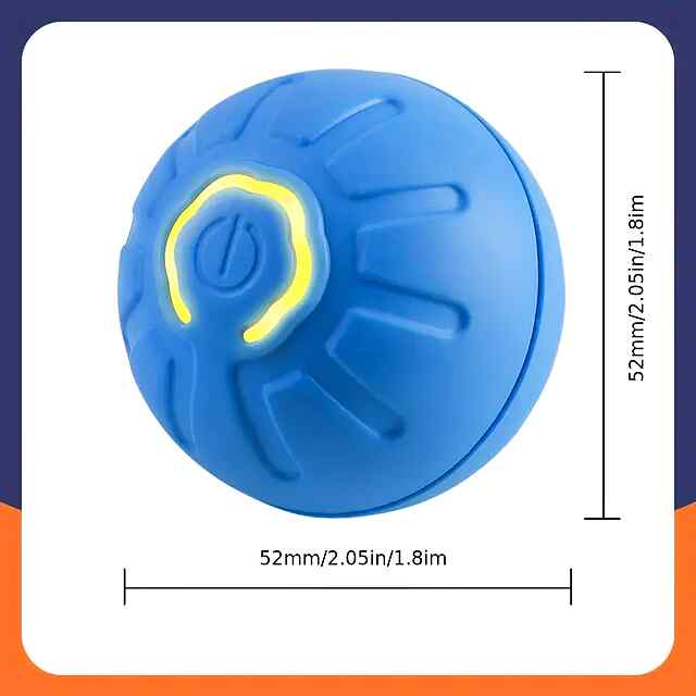 Інтелектуальний м'ячик для собак та кішок оранжевий з TPR 5.2 см, інтерактивна іграшка G1339 - 1 фото товару