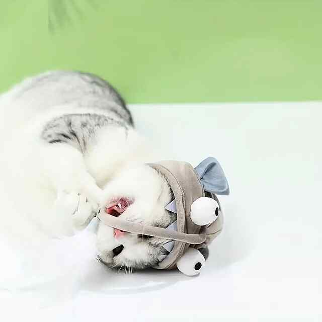 Інтерактив. Головний убір для котів з іграшкою-дразнилками рибкою. Розваги та активність щодня! - 1 фото товару