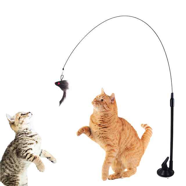 Інтерактивна іграшка для котів на паличці з міцною присоскою - ручна робота - 0 фото товару