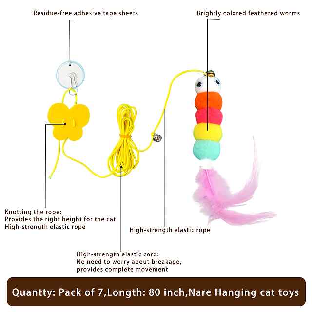 Інтерактивна іграшка Кольоровий черв'ячок для котів: зніми стрес та розважайся! - 1 фото товару