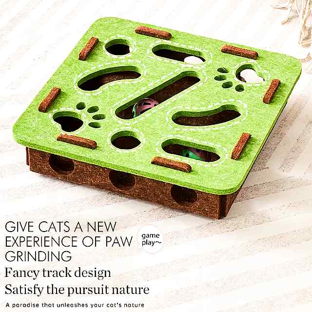 Інтерактивна іграшка-пазл для котів ???? Весела коробка з м'ячиками та дзвіночками ???? Україна - 2 фото товару