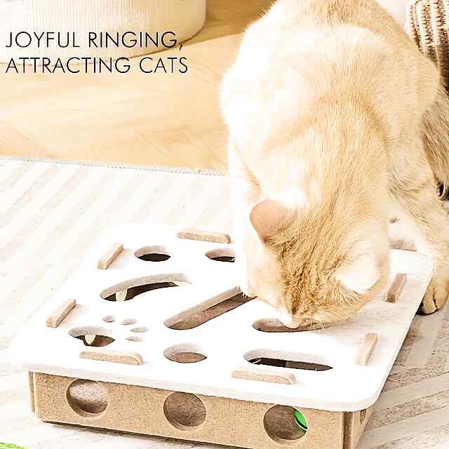 Інтерактивна іграшка-пазл Весела Коробка для котів з м'ячиками ???????? - 0 фото товару