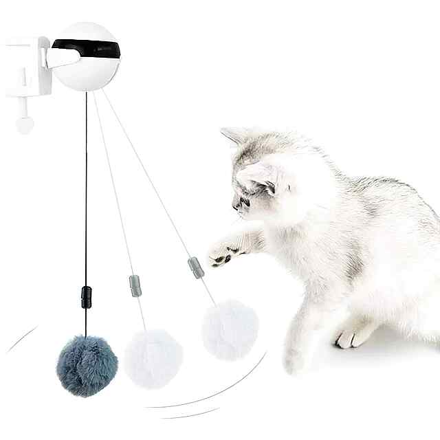 Інтерактивна іграшка YoYo Lifting Ball для кішок, що піднімає кульку, біла, на батарейках. - 0 фото товару