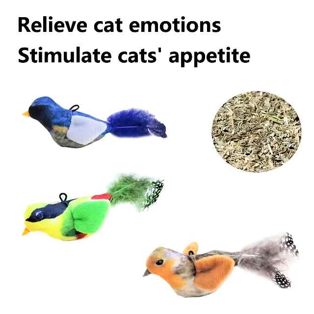 Інтерактивна пташка для котів з м’ятою та звуком (довжина 180 см) - 3 фото товару