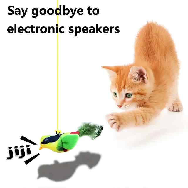 Інтерактивна пташка на мотузці з м'ятою для котів і кошенят | 180см - 0 фото товару