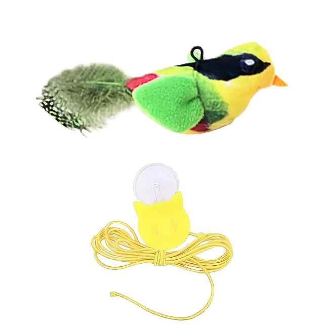 Інтерактивна пташка з м'ятою та звуком для котів на мотузці до 180см - 3 фото товару